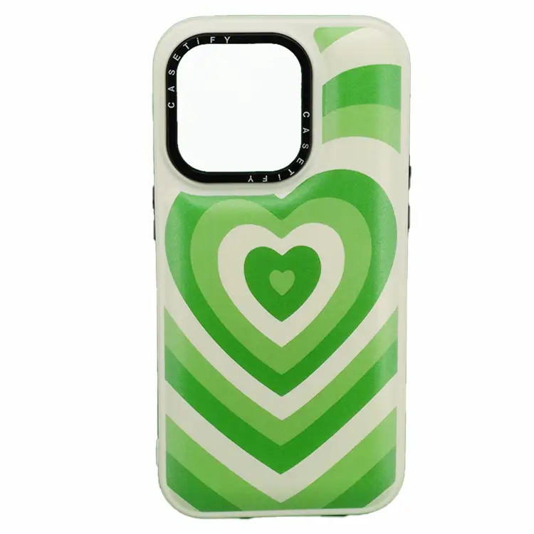 Nettech Apple iPhone 14 Pro Uyumlu Kalpli Casetify Seri Arka Koruma Kılıf (Yeşil) NT-98327