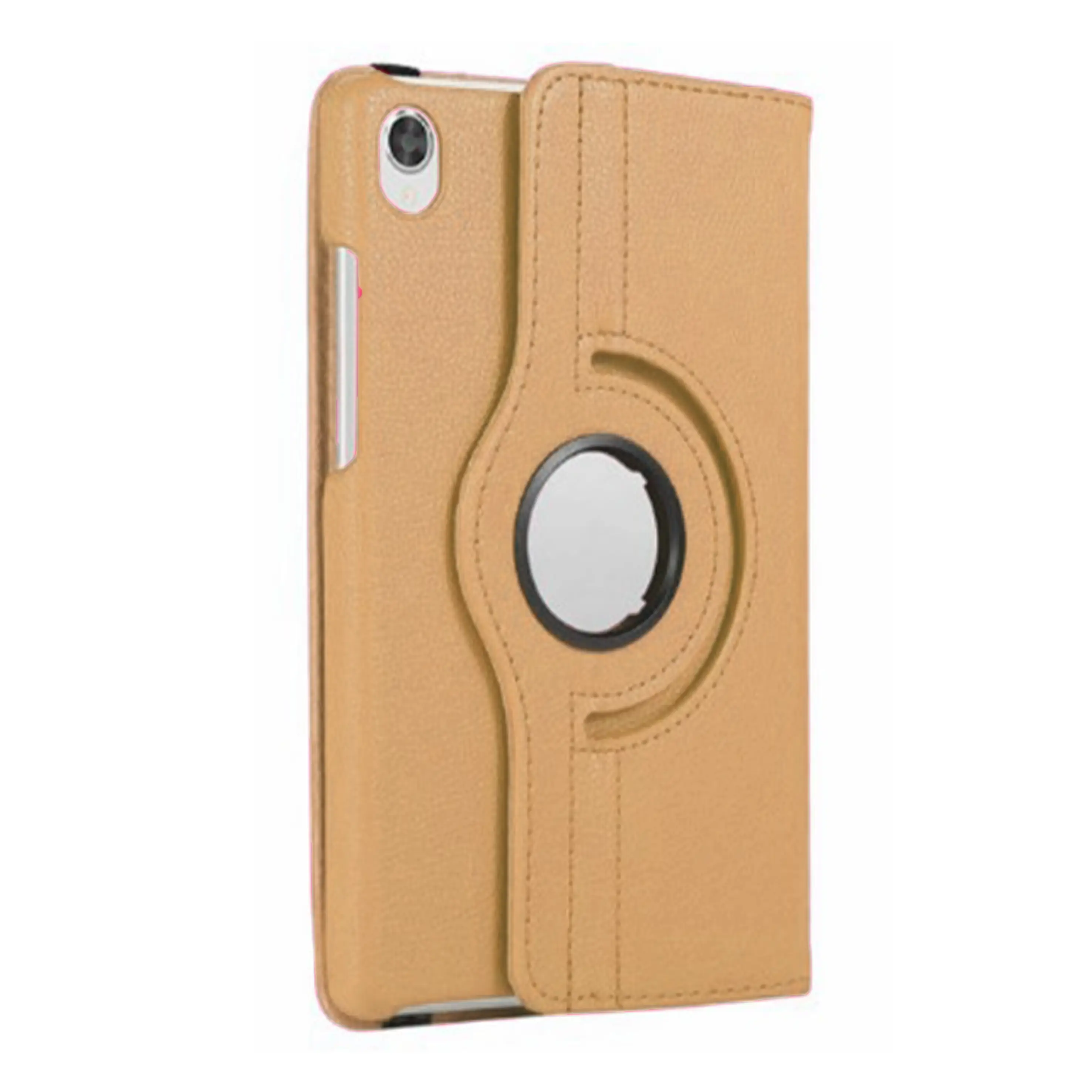 Nettech Lenovo Tab M8 TB-8505 Uyumlu 3 Kameralı Döner Standlı Kapaklı Kılıf (Gold) NT-104769