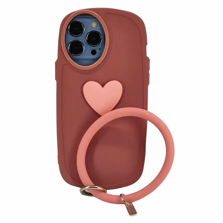 Nettech Apple iPhone 13 Pro Max Uyumlu Halka Bilekli Nano Seri Arka Koruma Kılıf (Pembe) NT-97301