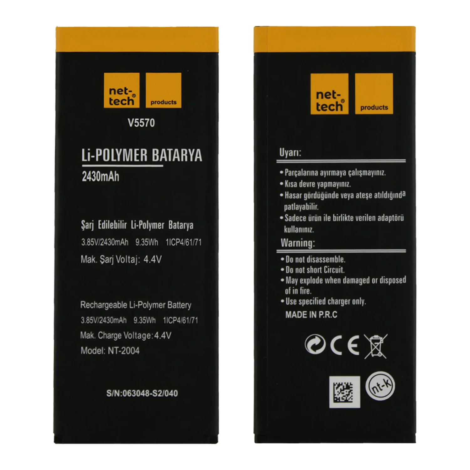 Teknonet Vestel Venüs V3 5570 Uyumlu Nettech NT-32456 2430 MAh Batarya NT-32456