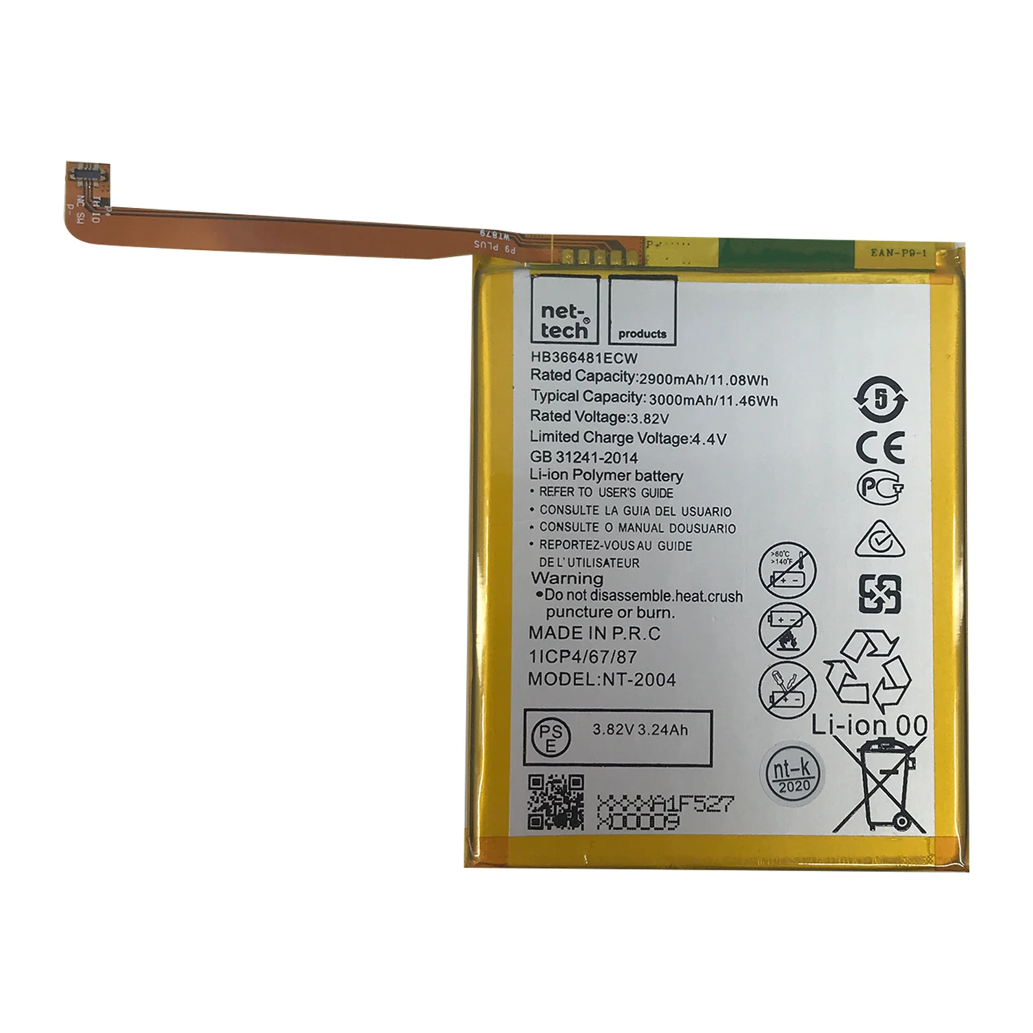 Teknonet Huawei P Smart Uyumlu Nettech 2900 MAh Batarya NT-32439