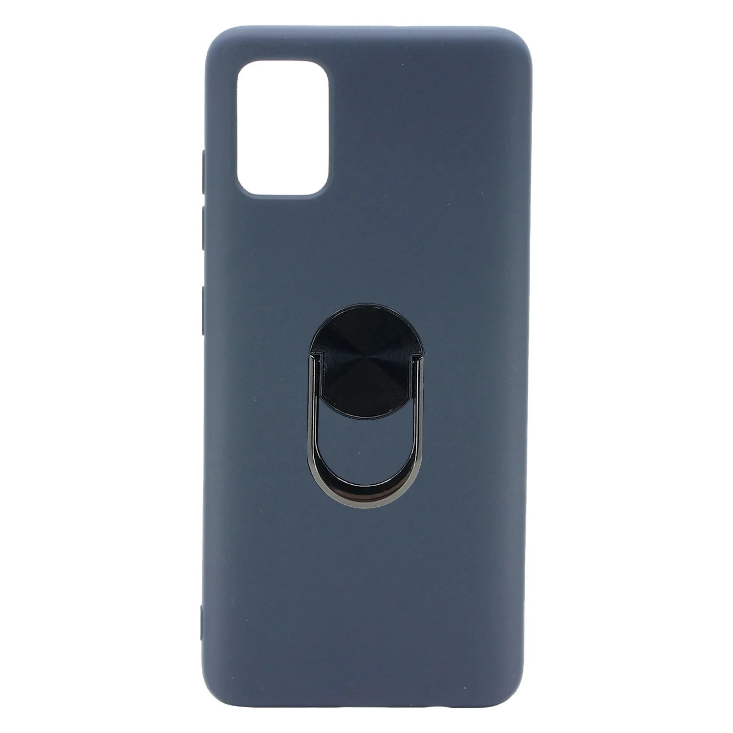 Nettech Samsung Galaxy A41 Uyumlu Leather Ring Nano Arka Koruma Kılıf (Lacivert) NT-83056
