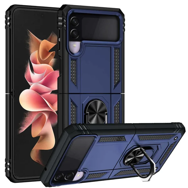 Galaxy Z Flip 3 Kılıf Zore Vega Kapak - Mavi - 1