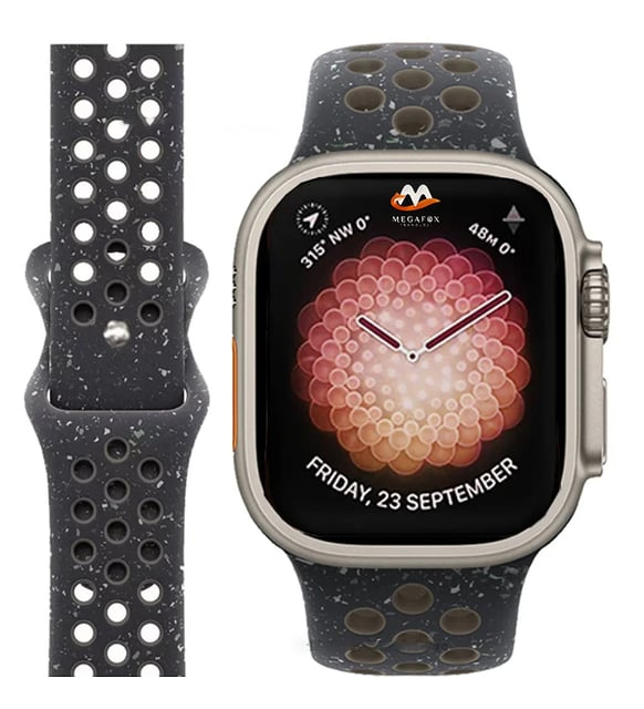 Nettech Apple Watch Series 10 46 mm Uyumlu Silikon Kordon (Siyah) NT-112414