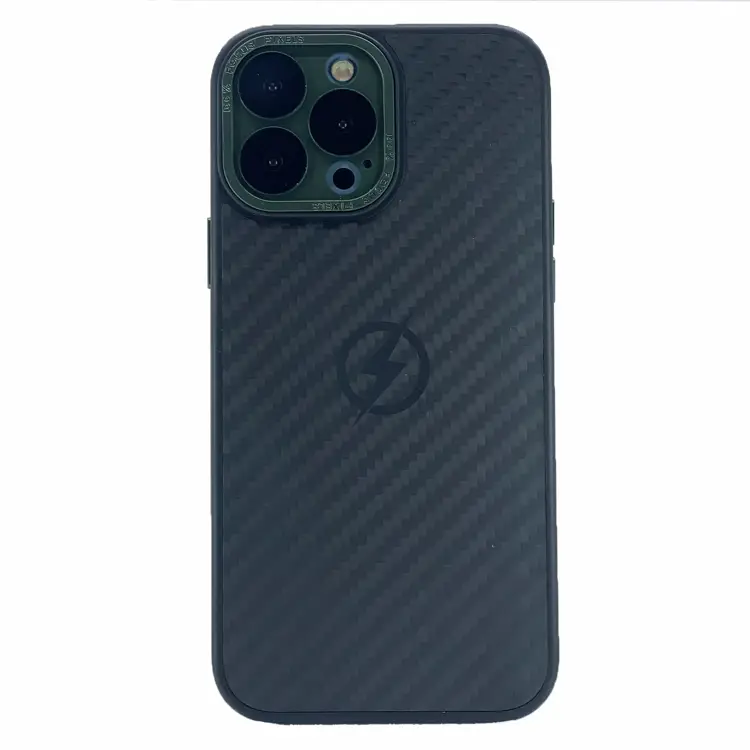 Nettech Apple iPhone 13 Pro Uyumlu Grand Karbon Seri Arka Koruma Kılıf (Yeşil) NT-100490