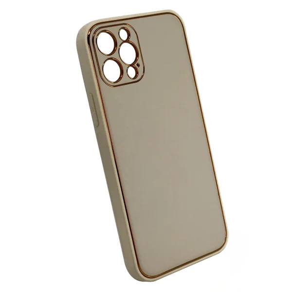 Nettech Apple iPhone 12 Pro Uyumlu Coco Leather Seri Arka Koruma Kılıf (Gold) NT-93572 - 2