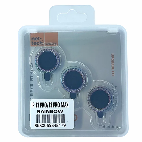 Nettech Apple iPhone 13 Pro Max Uyumlu Diamond Taşlı Model Kamera Cam Koruyucu (Gökkuşağı) NT-95764 - 2