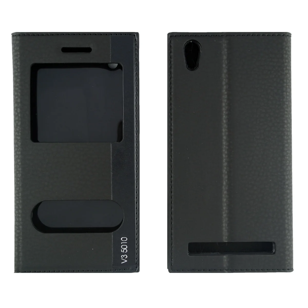 Nettech Vestel Venüs V3 5010 Uyumlu Pencereli Kapaklı Kılıf (Siyah) VR-1325