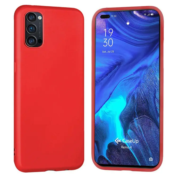 Nettech Oppo Reno 4 Uyumlu Nano Arka Koruma Kılıf (Kırmızı) NT-87559