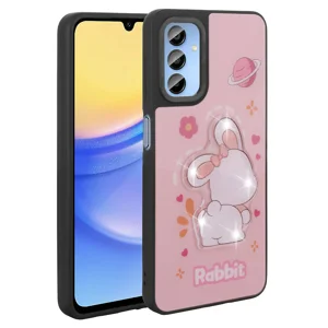 Galaxy A15 Kılıf Parlayan Kabartmalı İkonik Figürlü Zore Amas Silikon Kapak - Pembe
