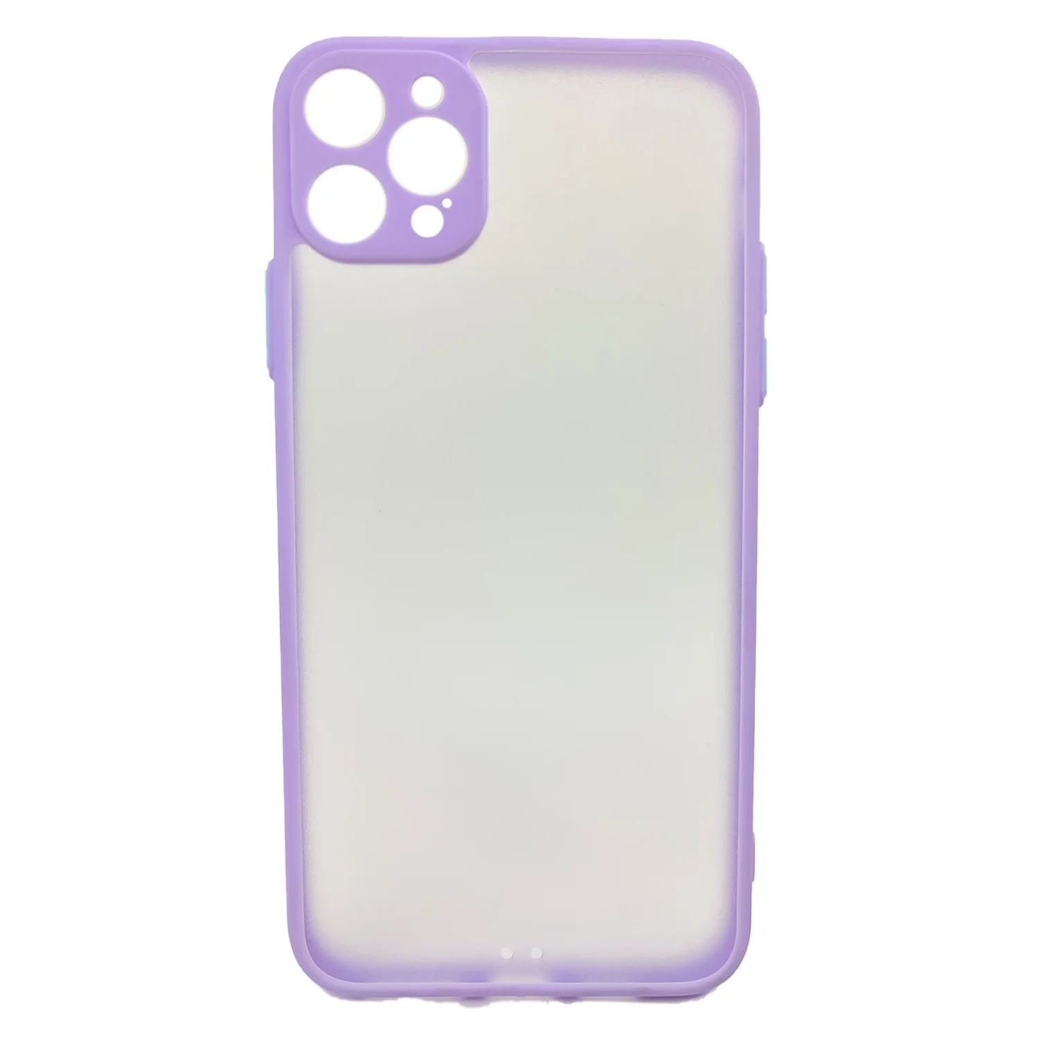 Nettech Apple iPhone 12 Pro Max Uyumlu Kontrast Renkli Tuş Seri Arka Koruma Kılıf (Lila) NT-88635