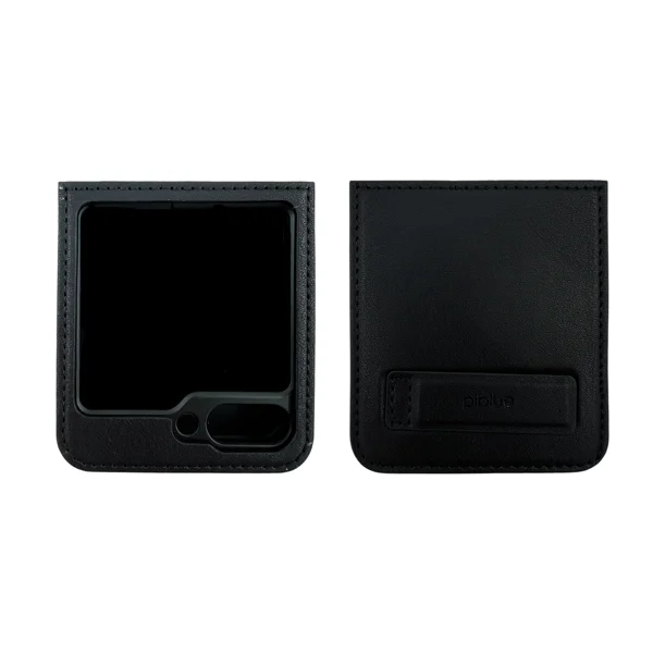 Nettech Samsung Galaxy Z Flip 5 Uyumlu Suni Deri Arka Koruma Kılıf (Siyah) NT-104189 - 3