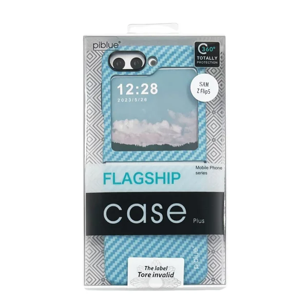 Nettech Samsung Galaxy Z Flip 5 Uyumlu Karbon Seri Arka Koruma Kılıf (Mavi) NT-111517 - 4