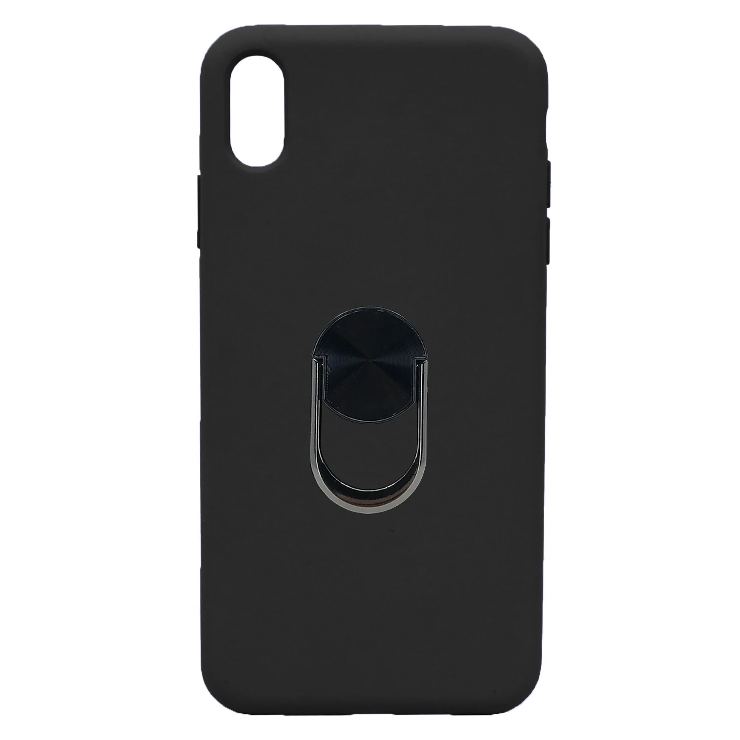 Nettech Apple iPhone XS Max Uyumlu Leather Ring Nano Arka Koruma Kılıf (Siyah) NT-82954