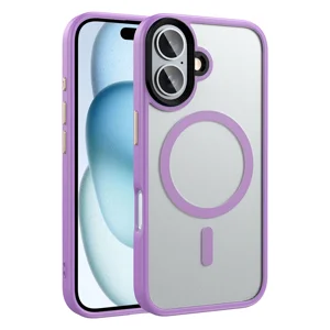 Apple iPhone 16 Plus Kılıf Mat Arka Yüzey Wireless Şarj Özellikli Zore Flet Magsafe Kapak - Pembe
