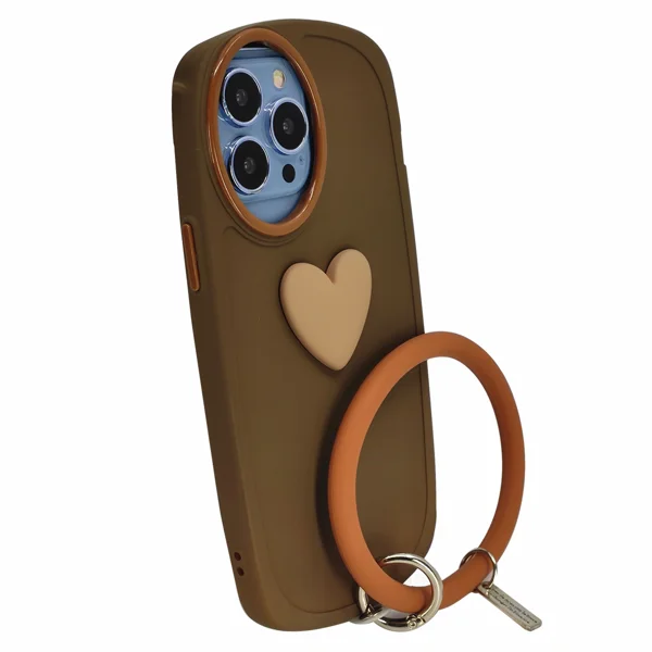 Nettech Apple iPhone 13 Pro Max Uyumlu Halka Bilekli Nano Seri Arka Koruma Kılıf (Kahverengi) NT-97298 - 2