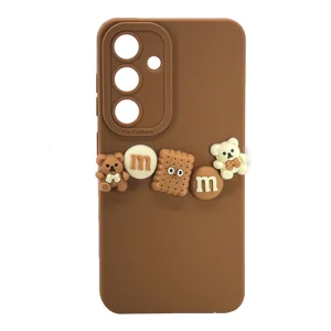 Nettech Samsung Galaxy S24 Uyumlu Lüx Bear Arka Koruma Kılıf (Kahverengi) NT-105144