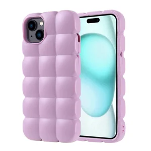 Apple iPhone 15 Plus Kılıf Parlak Esnek Silikon Zore Dom Dom Kapak - Lila