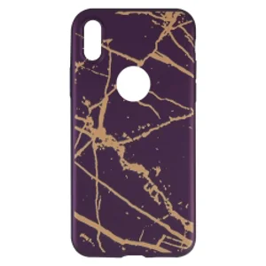 Nettech Apple iPhone X Uyumlu Desenli Seri Arka Koruma Kılıf (Mürdüm) VR-4414