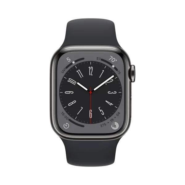 Apple Watch Series 8 - Paslanmaz Çelik - 41mm - Cellular - Gece yarısı - 2