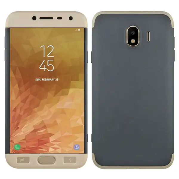 Nettech Samsung Galaxy J400 J4 Uyumlu Ön Arka Koruma Arka Koruma Kılıf (Gold) VR-11029