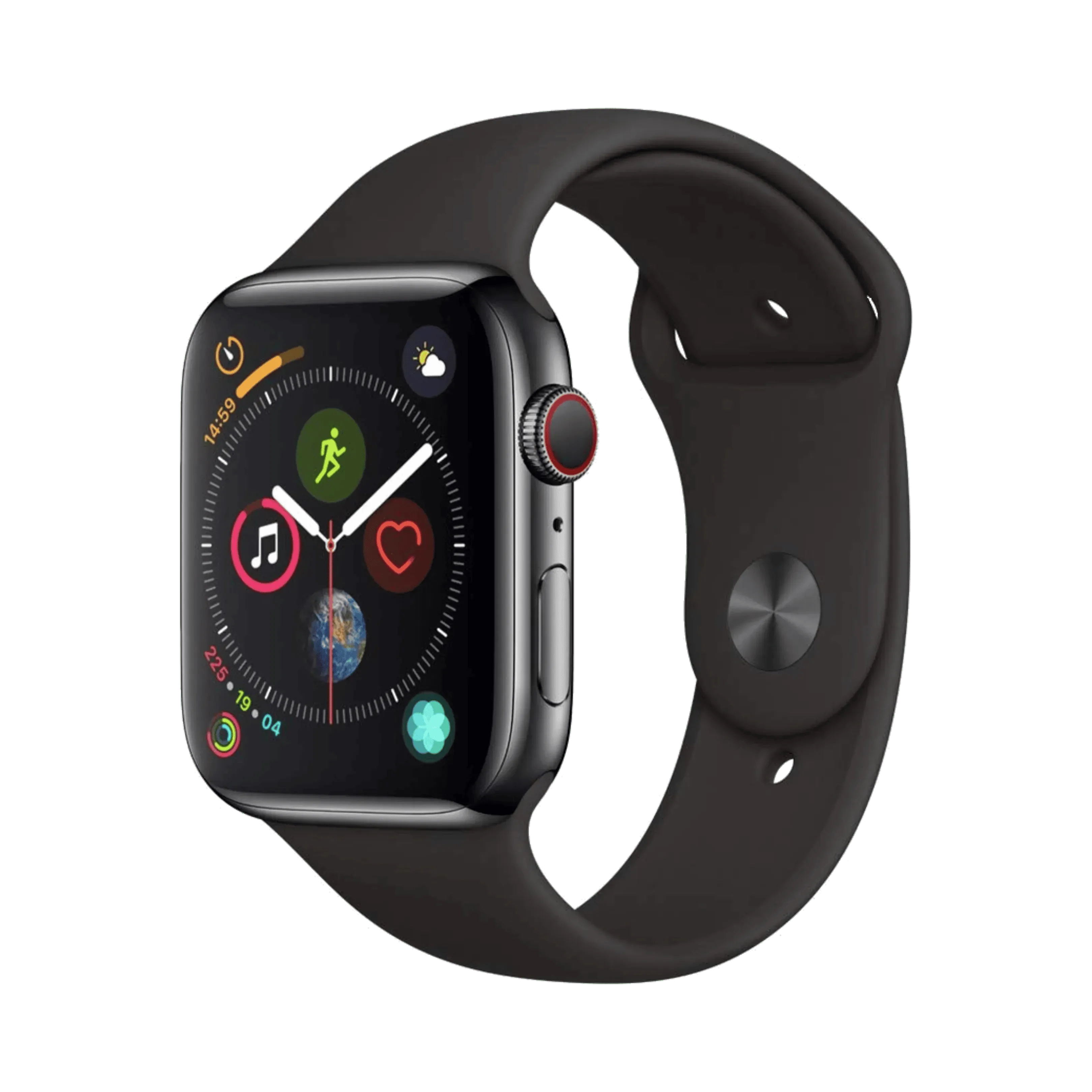 Apple Watch Series 4 - Paslanmaz Çelik - 44mm - Cellular - Gece yarısı