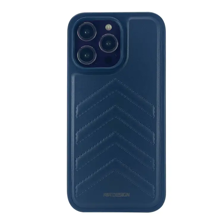 Nettech Apple iPhone 14 Pro Uyumlu Lynko Co Deri Seri Arka Koruma Kılıf (Mavi) NT-101720