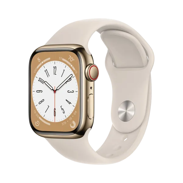 Apple Watch Series 8 - Paslanmaz Çelik - 41mm - Cellular - Altın - 1